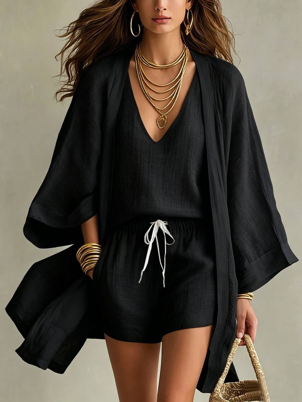 ARIA · CONJUNTO DE TRES PIEZAS DE LINO