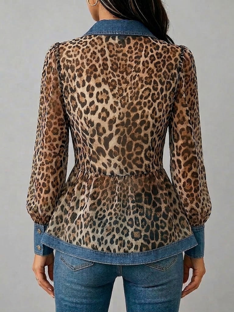 SOFIA | CAMISA DENIM Y LEOPARDO