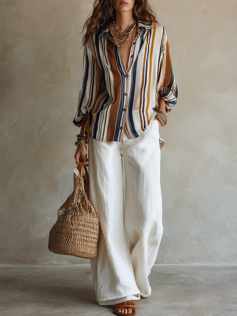 ZAFIRA | CONJUNTO RESORT BOHEMIO DE RAYAS