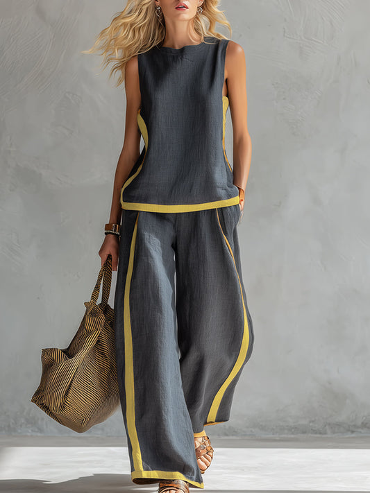 LEILA ∙ CONJUNTO ELEGANTE DE ALGODÓN Y LINO