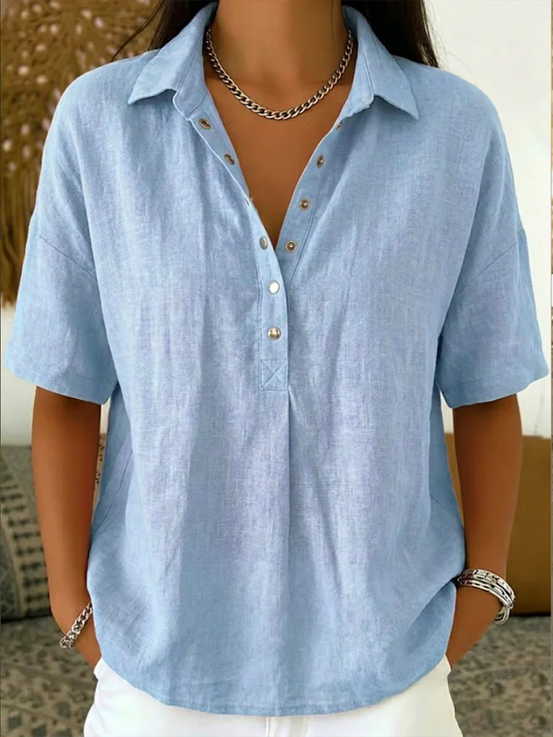 CARMEN | BLUSA CAMISERA DE LINO