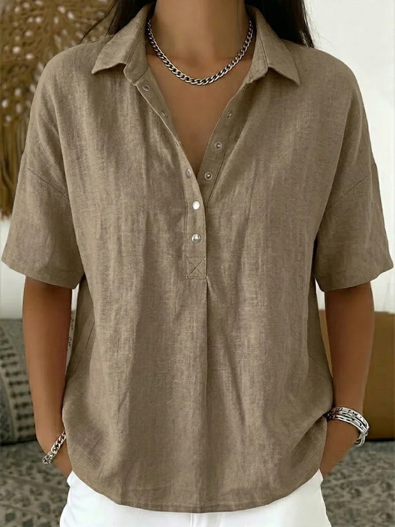 CARMEN | BLUSA CAMISERA DE LINO