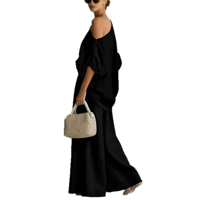 LISA | TOP SUAVE DE HOMBROS DESCUBIERTOS Y PANTALONES TAPERED