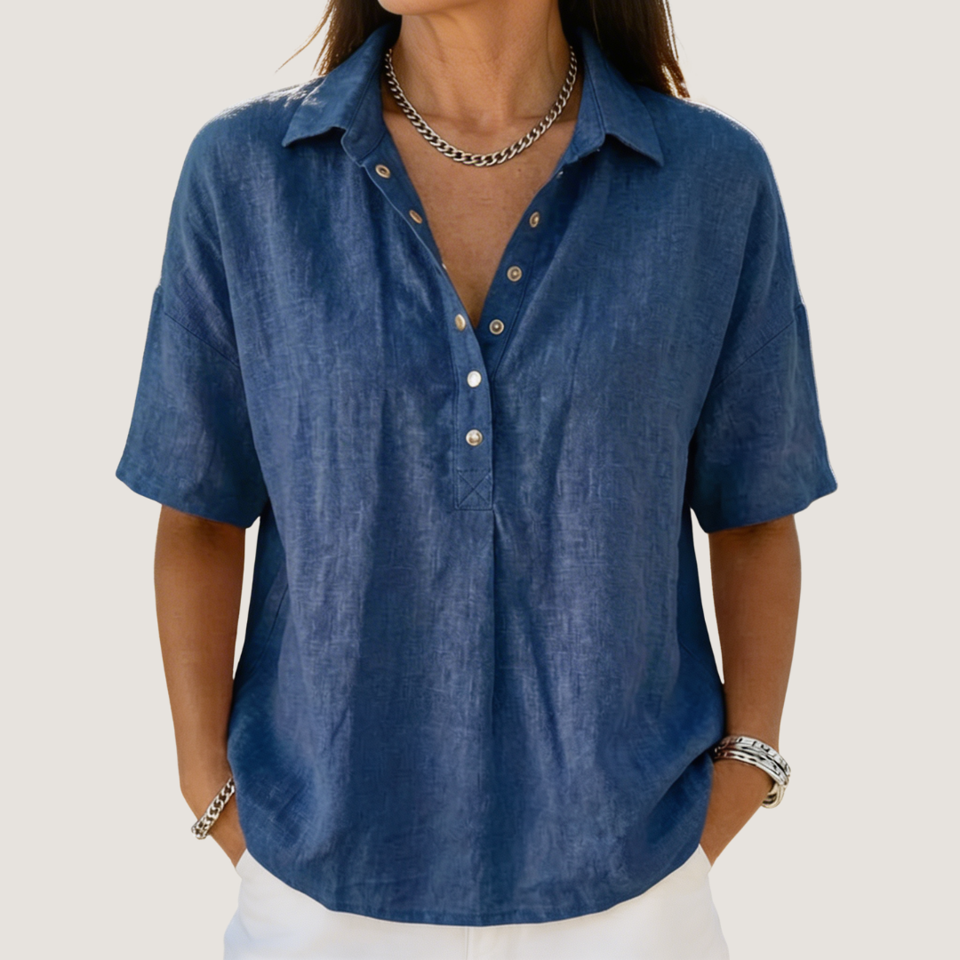 CARMEN | BLUSA CAMISERA DE LINO