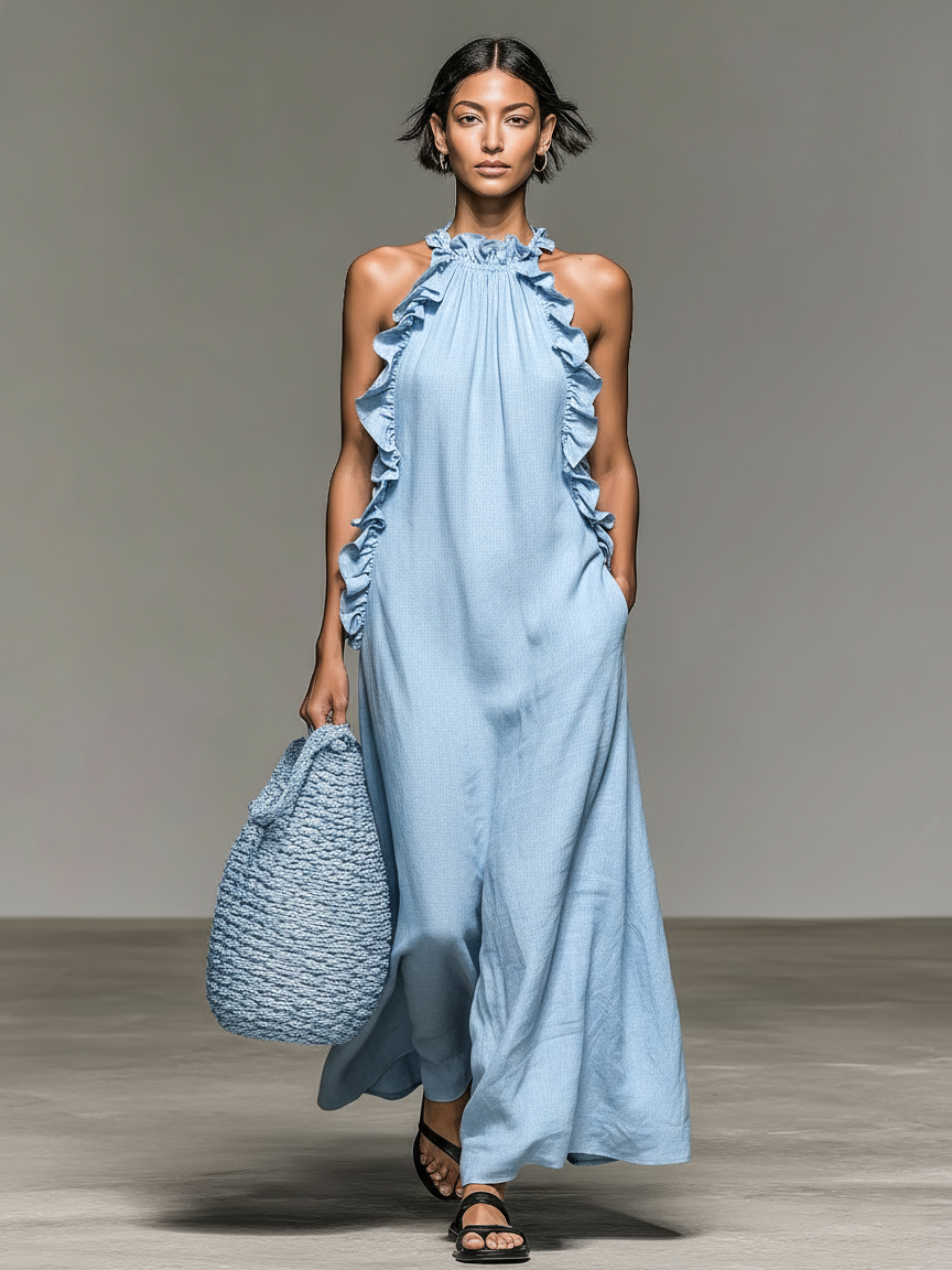 LUA | VESTIDO MAXI CON BOLSILLOS