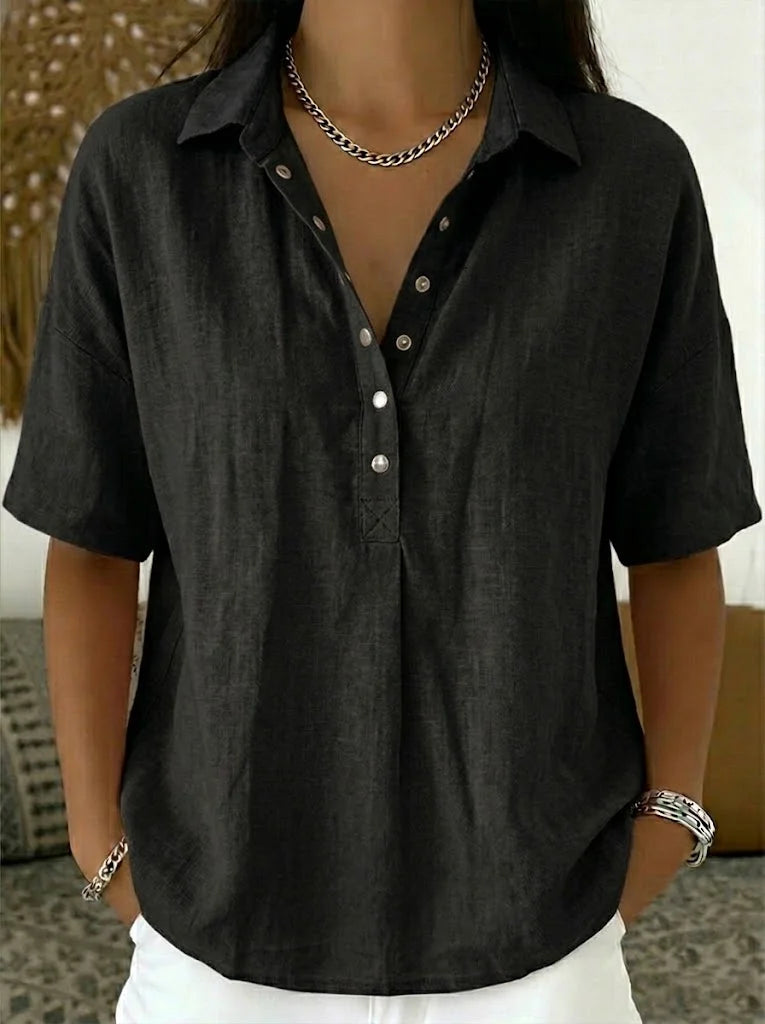 CARMEN | BLUSA CAMISERA DE LINO