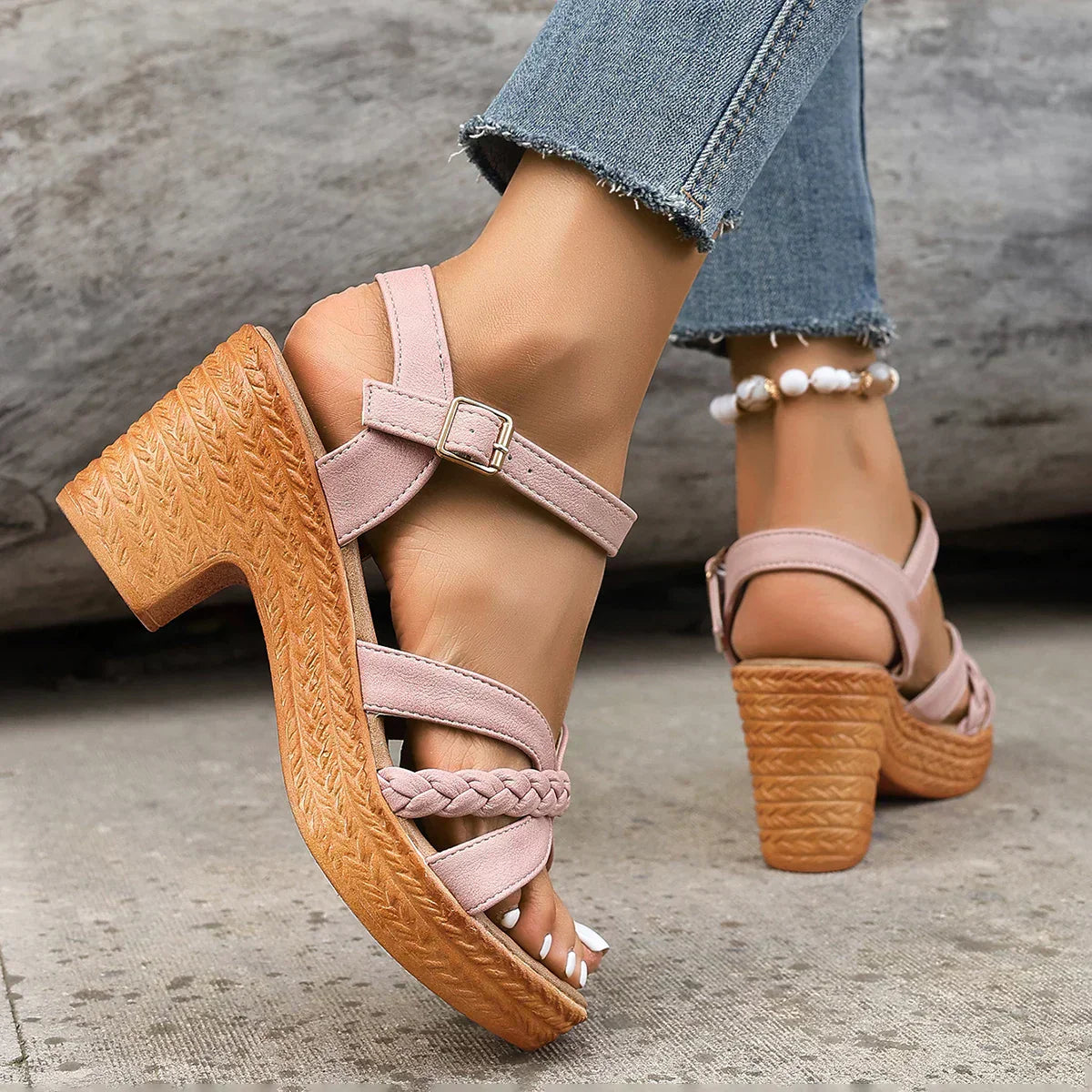 Gianna™ Sandalias Clásicas de Tacón Medio