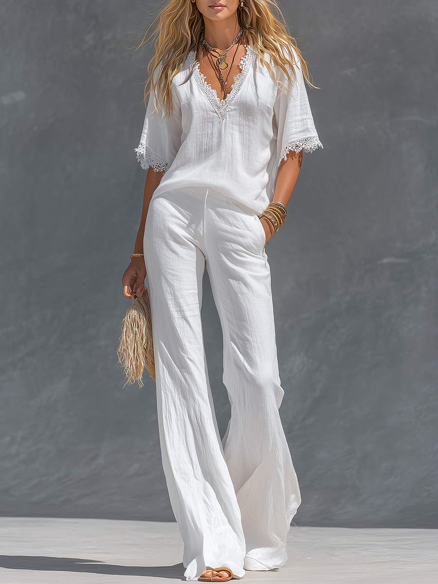 DEVA | CONJUNTO RETRO DE ALGODÓN Y LINO