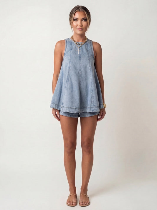 CONJUNTO DE DOS PIEZAS EN DENIM