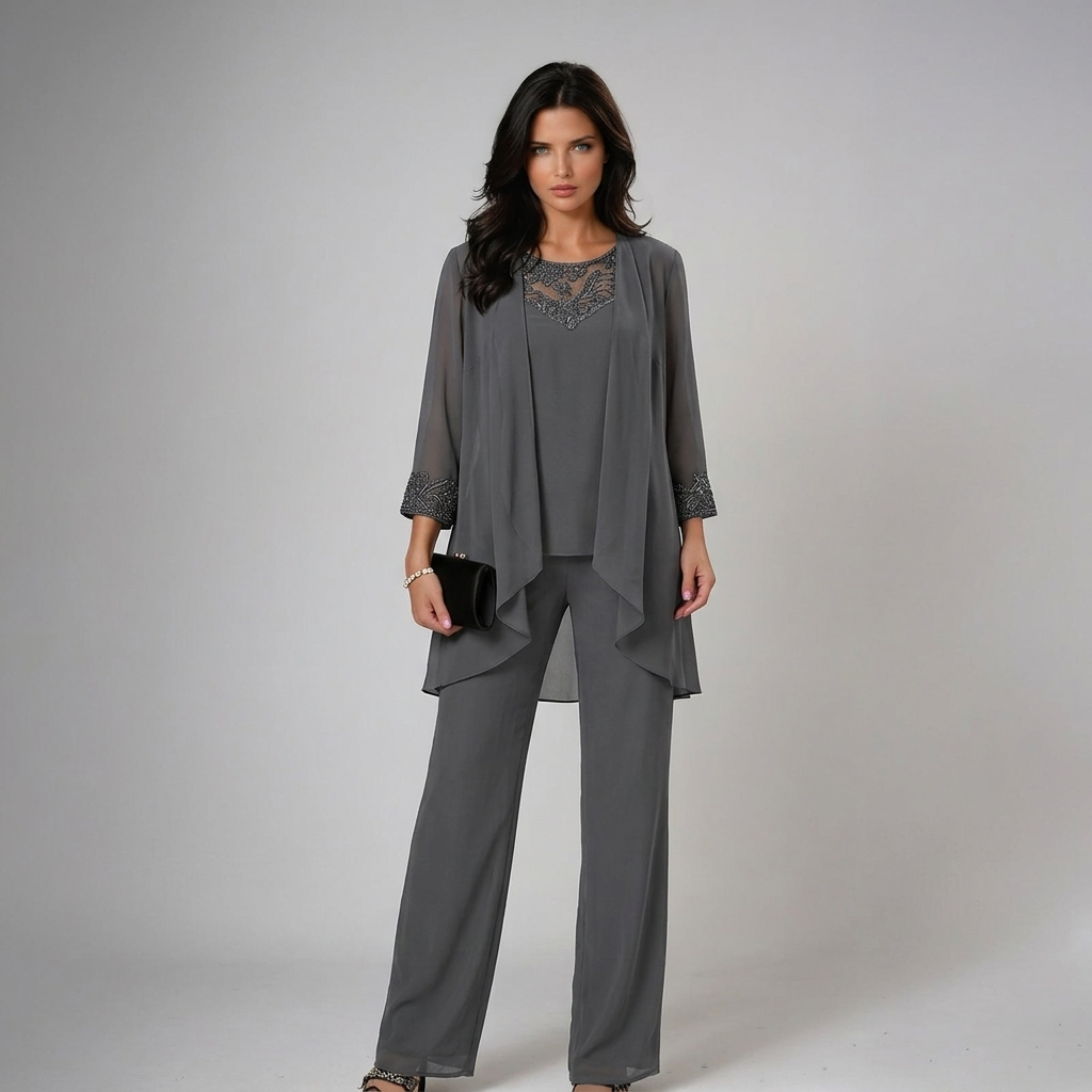 IRIS | CONJUNTO ELEGANTE DE TRES PIEZAS DE ALGODÓN