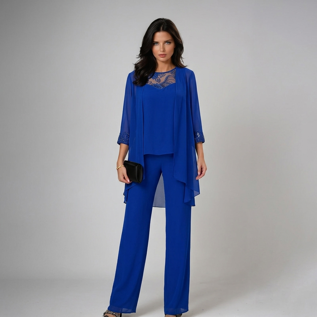 IRIS | CONJUNTO ELEGANTE DE TRES PIEZAS DE ALGODÓN
